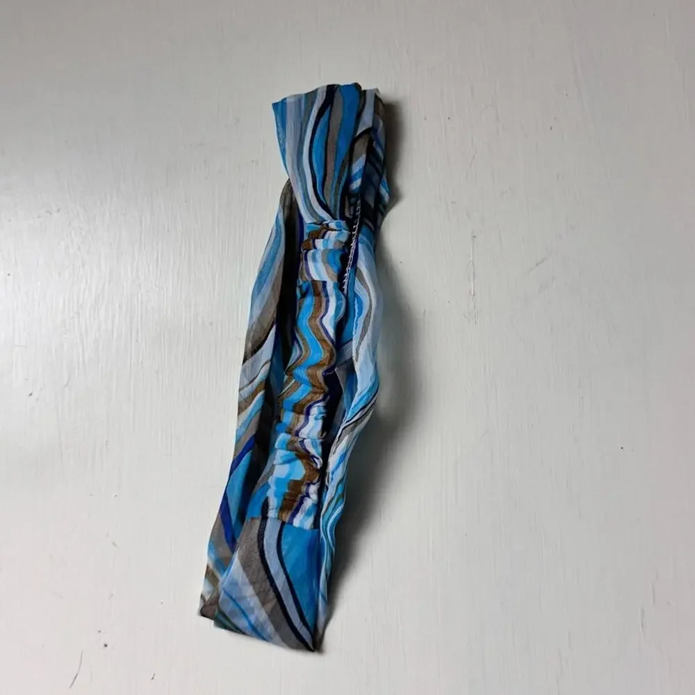 Blue and Gray Patterned  Stretchy Hair Accessories Headband New in Package